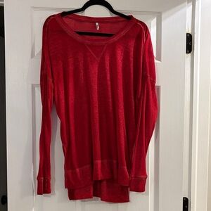 RED ROUND NECK LONG SLEEVE